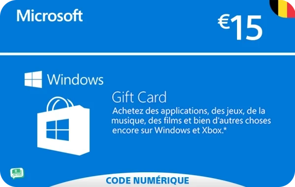 Microsoft Carte Cadeau 15 €