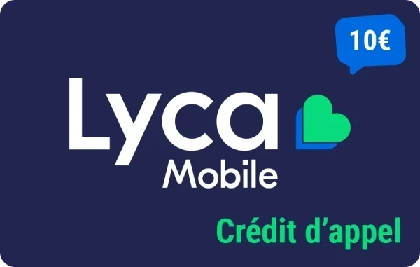 Lyca Mobile crédit d'appel 10 €