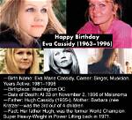 Eva Cassidy Net Worth at Death, Date, Place and Cause of Death, Family, Etc