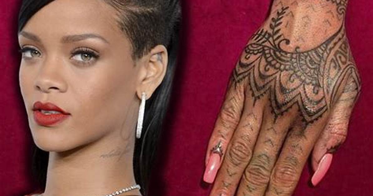 Rihannas Hand Tattoo New Design by Bang Bang in Dominican Republic Hollywood Life
