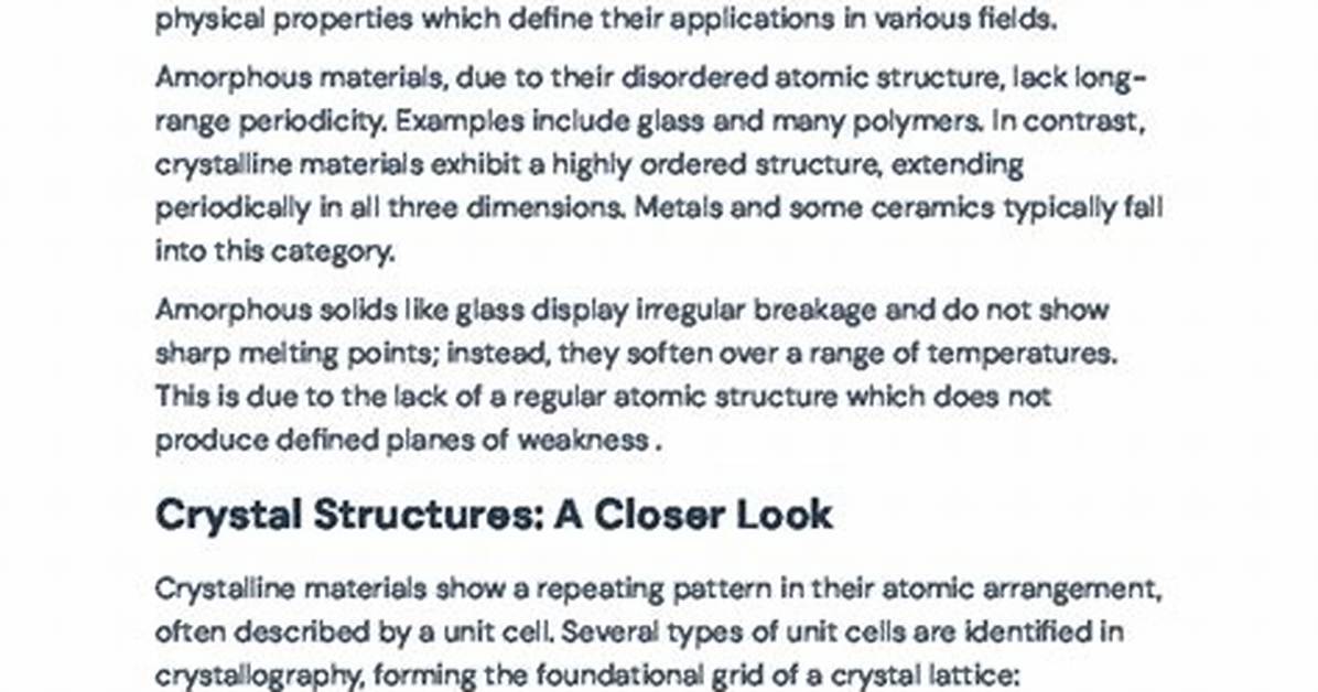 Understanding Amorphous: the Science and Applications of Non-Crystalline Solids