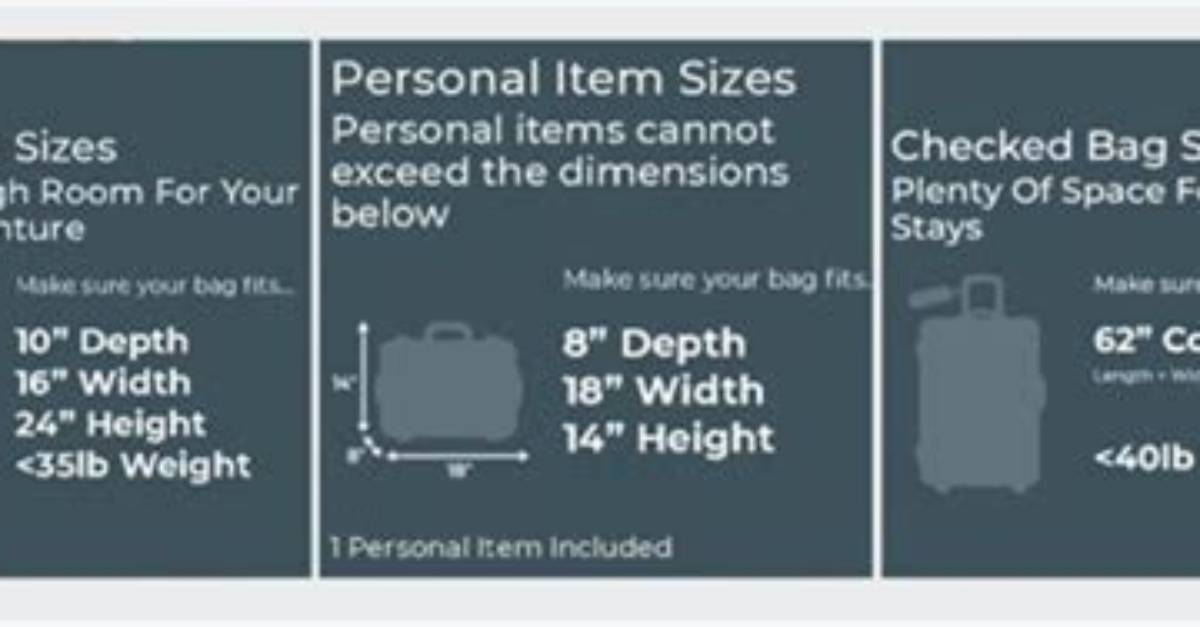 Visual Guide: Frontier Personal Item Size Dimensions and Examples